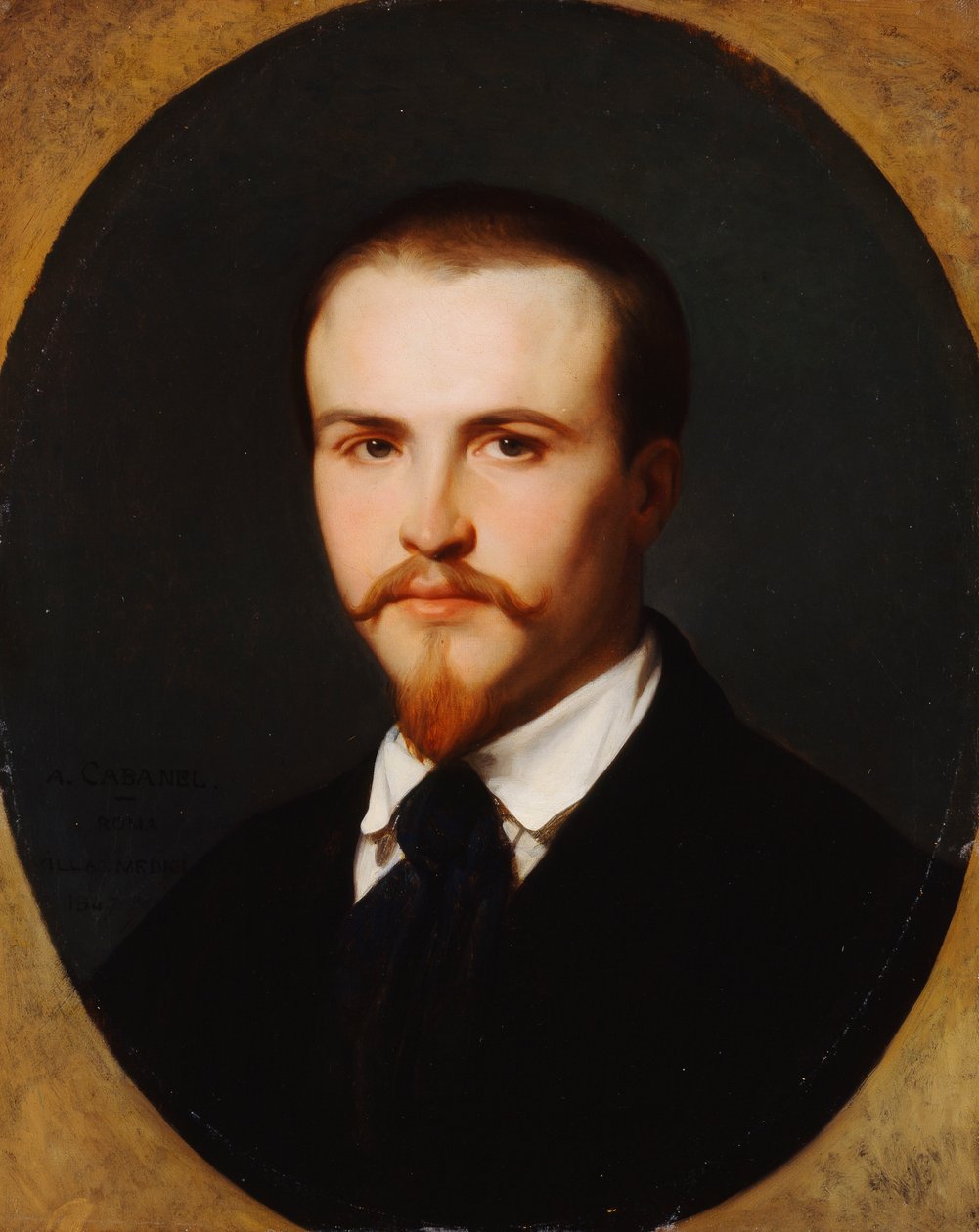 Ett självporträtt, bystlängd, 1847 av Alexandre Cabanel