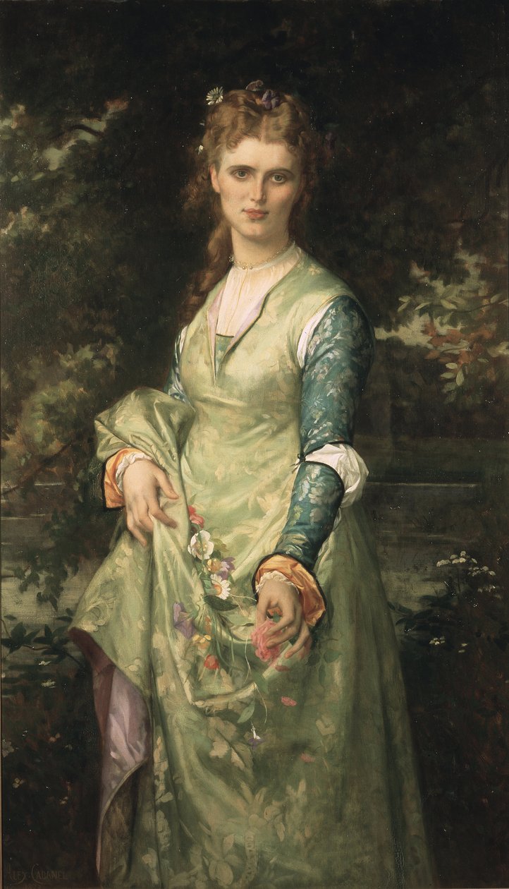 Christina Nilsson en Ophelie - Christina Nilsson (1843-1921) som Ophelia, av Cabanel, Alexandre (1823-1889). Olja på duk av Alexandre Cabanel