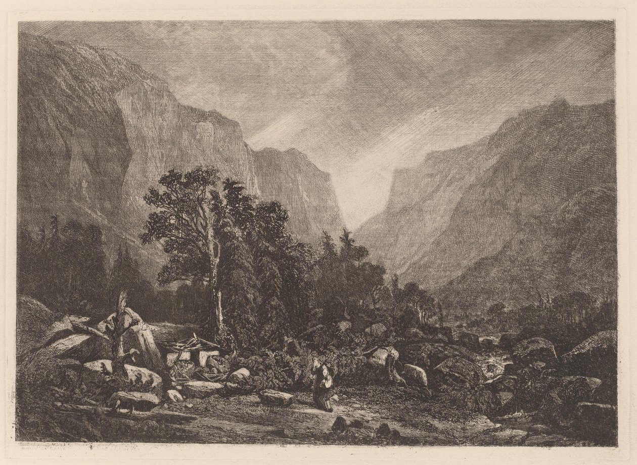 Par av ett förstört hus av Alexandre Calame