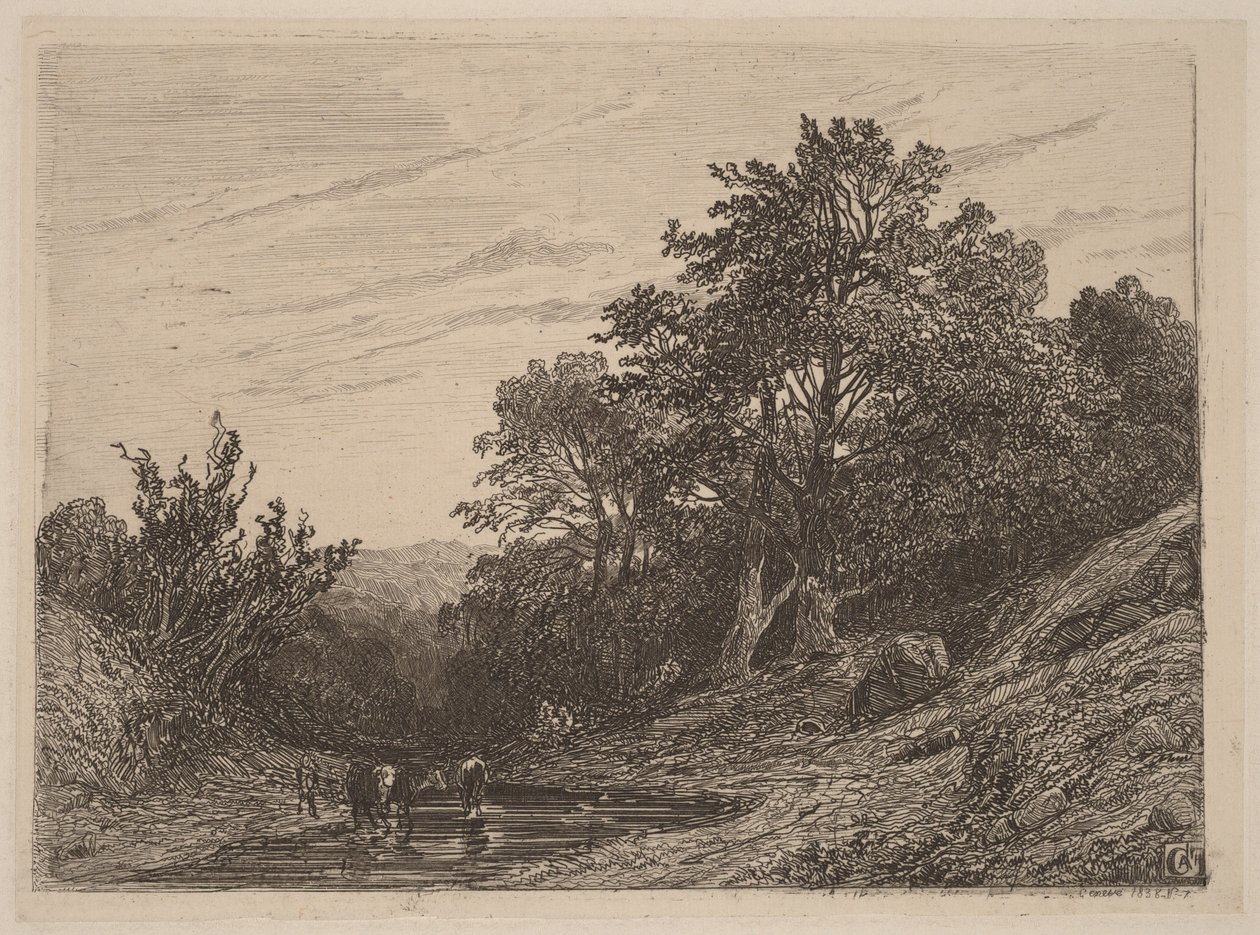 Hjord vid en bäck av Alexandre Calame