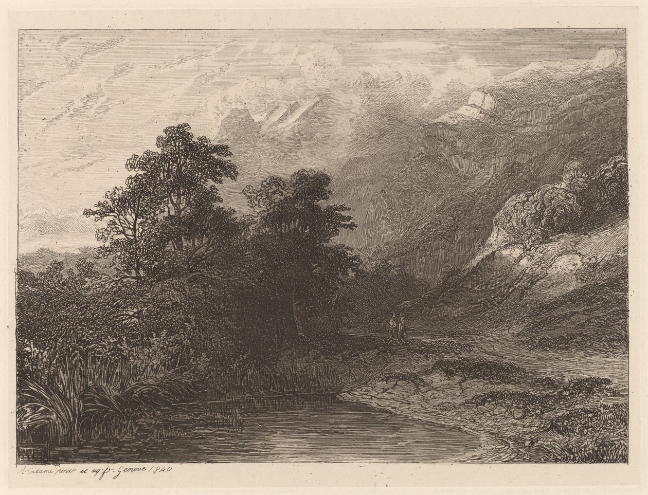 Mountain Lakeside av Alexandre Calame