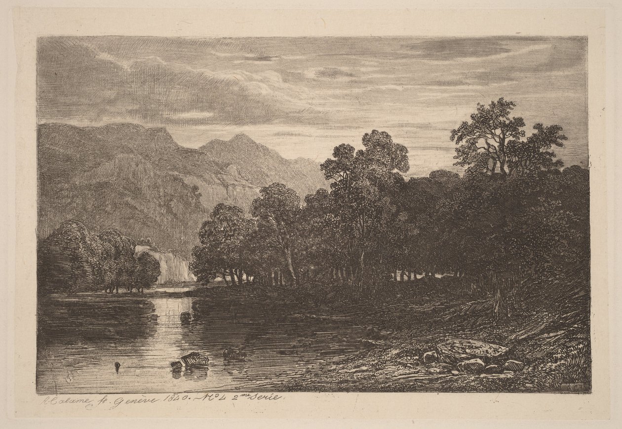 Bergsflod av Alexandre Calame