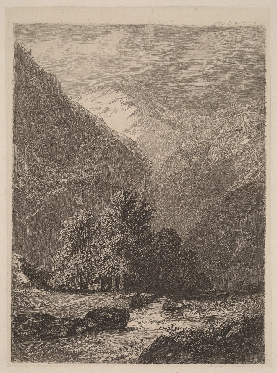 Bergsbäck av Alexandre Calame