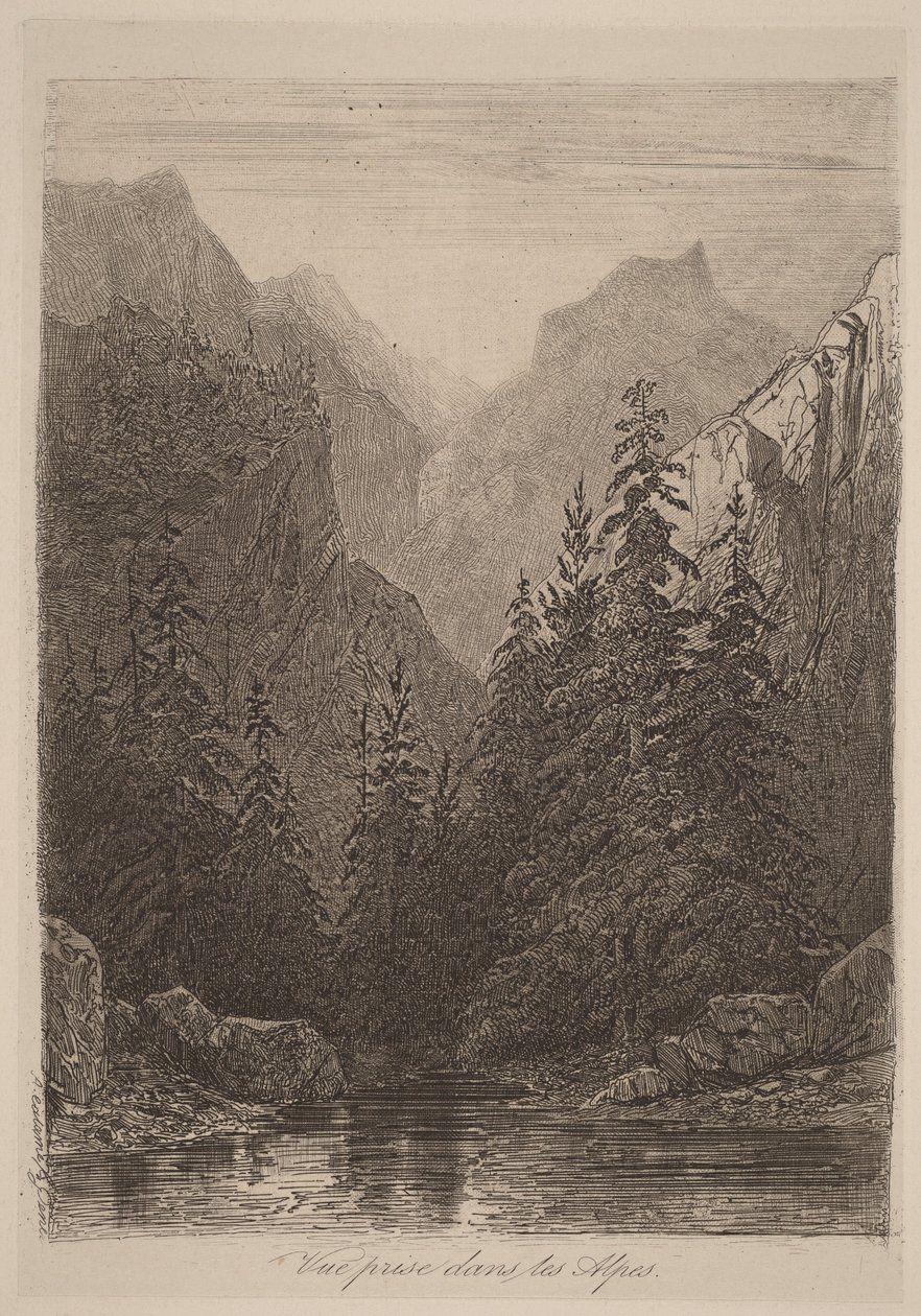 Utsikt i Alperna av Alexandre Calame