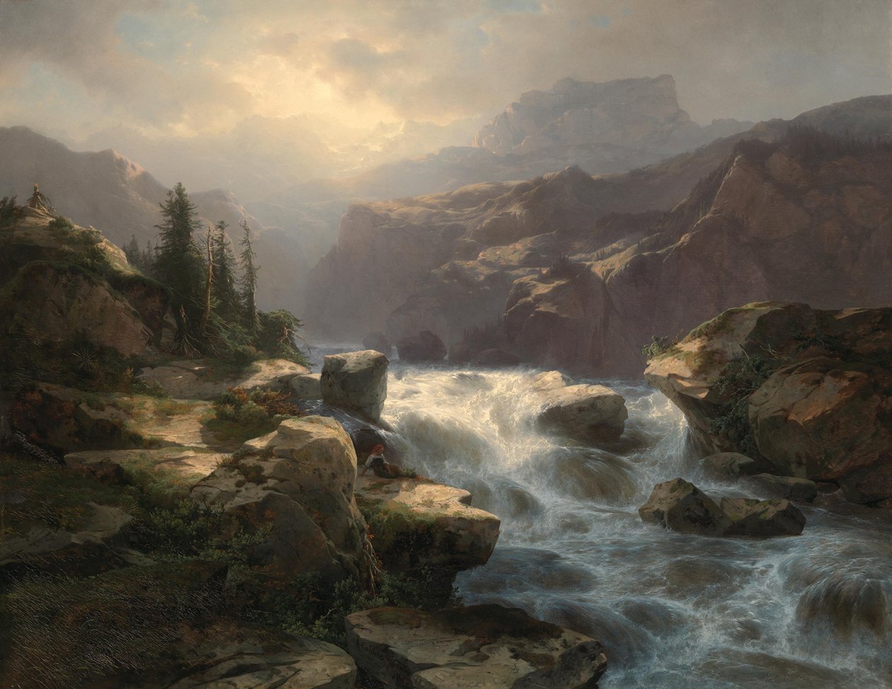 Handeckfallet vid Grimsel av Alexandre Calame