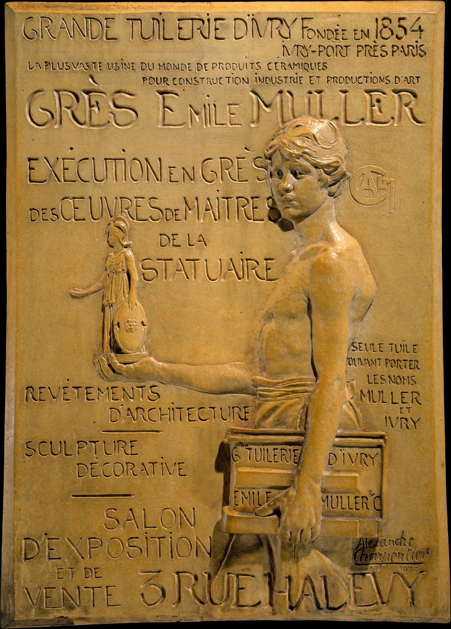 Annons för Muller Stoneware Manufactory av Alexandre Charpentier