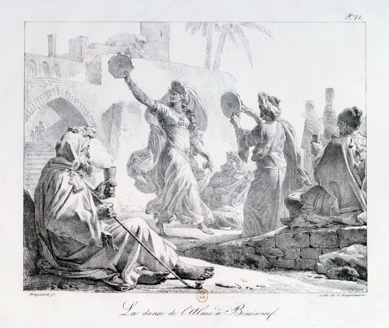 Arabiska dansare från serien "Voyage to the Levant" 1819 (gravyr) av Alexandre Evariste Fragonard
