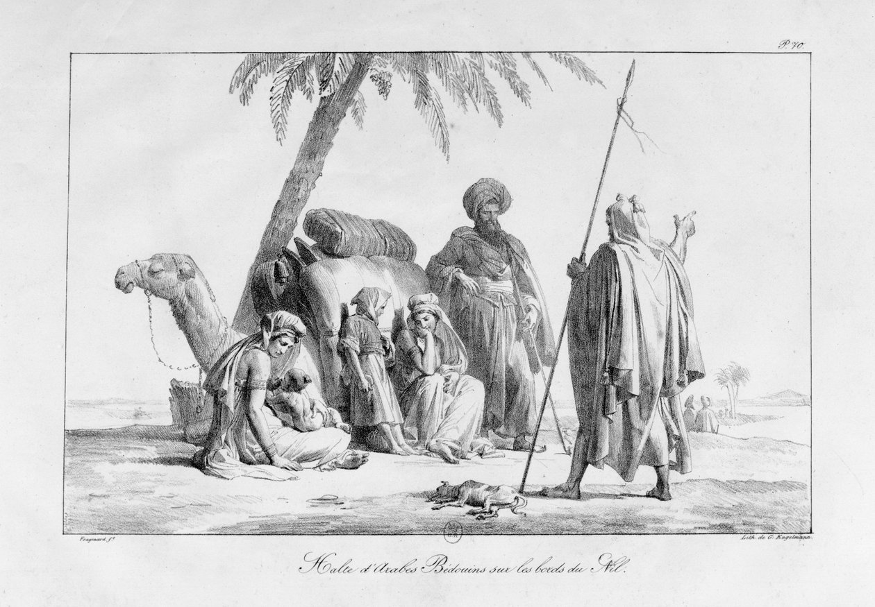 Araber och beduiner vilar, från serien "Voyage to the Levant" av Alexandre Evariste Fragonard