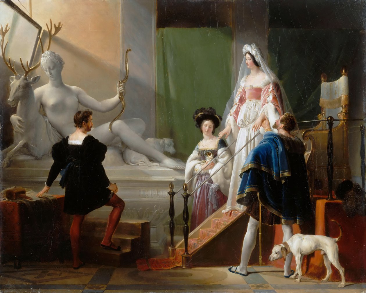 Diane de Poitiers på besök hos Jean Goujon av Alexandre Evariste Fragonard