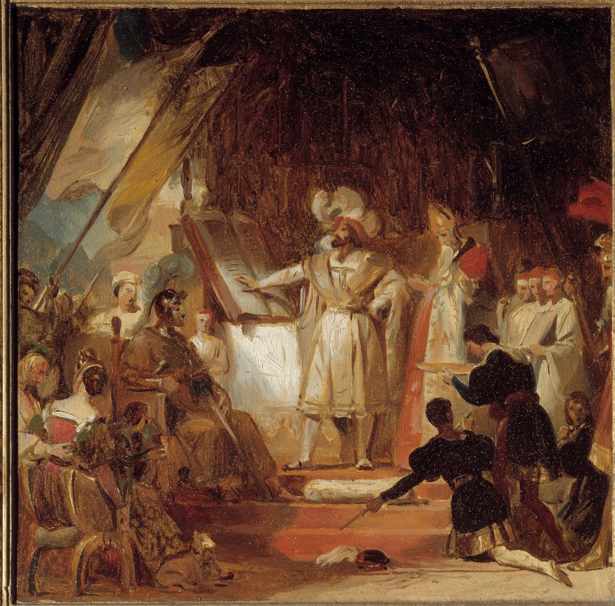 Francois I vapenriddare av Bayard (1500-talet). Den 20 januari 1515 utnämnde Francois I Bayard till generallöjtnant för Dauphiné. På Marignan, på segerkvällen, ville Francois I ta "riddarordningen ur hans hand". Sålunda, nästa m av Alexandre Evariste Fragonard