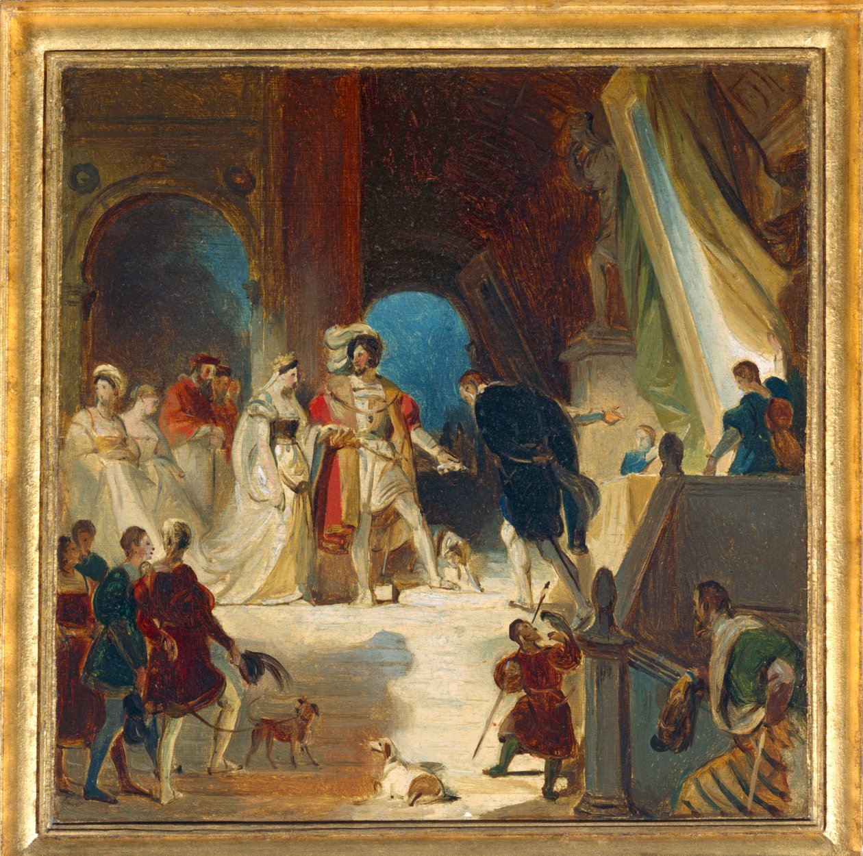 François I och hans hov mottog verk från Italien av Primaticcio ... av Alexandre Evariste Fragonard