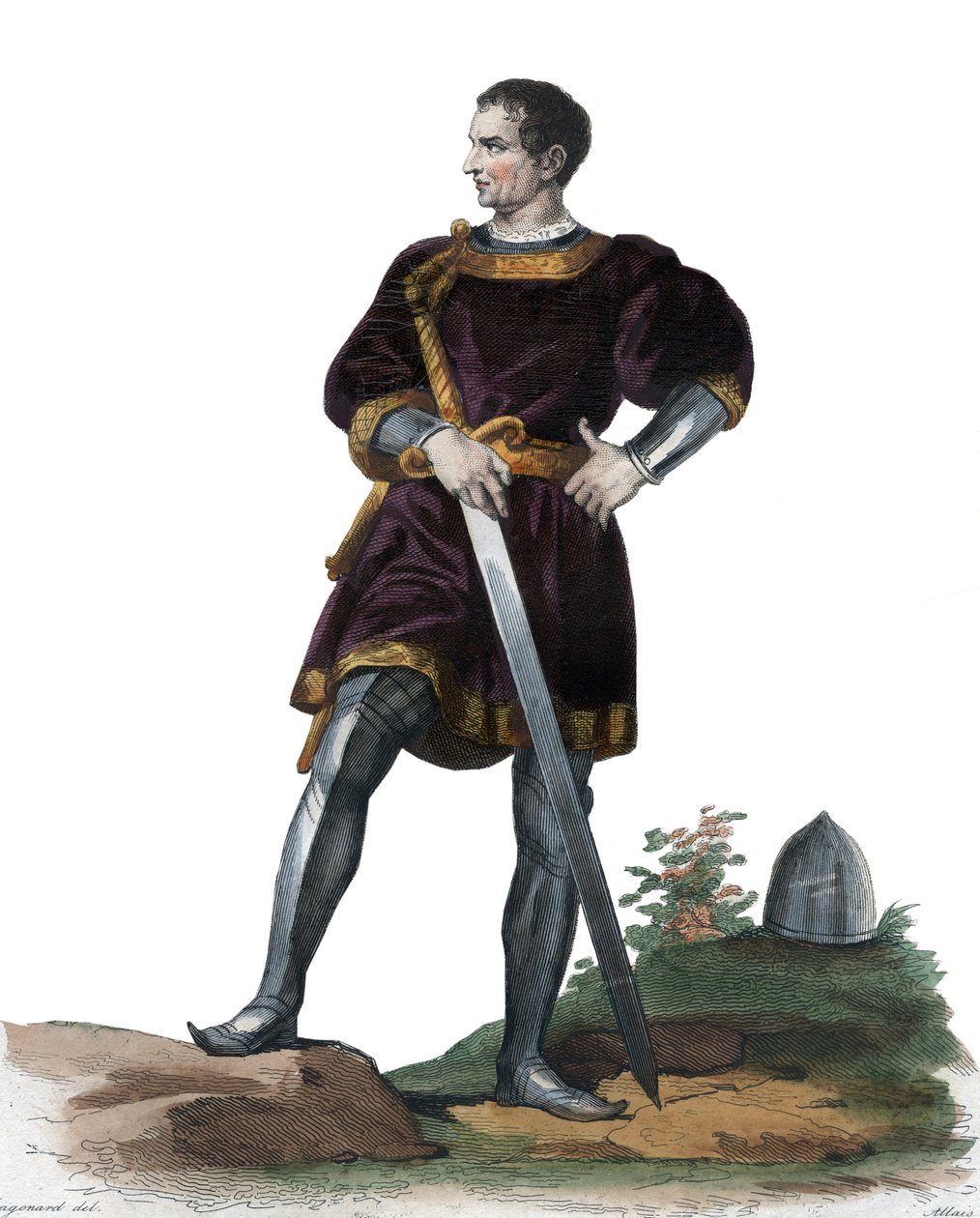 Porträtt av Olivier V av Clisson (1336-1407), fransk konstapel. illustration från ""The French Plutarch"" av Edmond Mennechet av Alexandre Evariste Fragonard