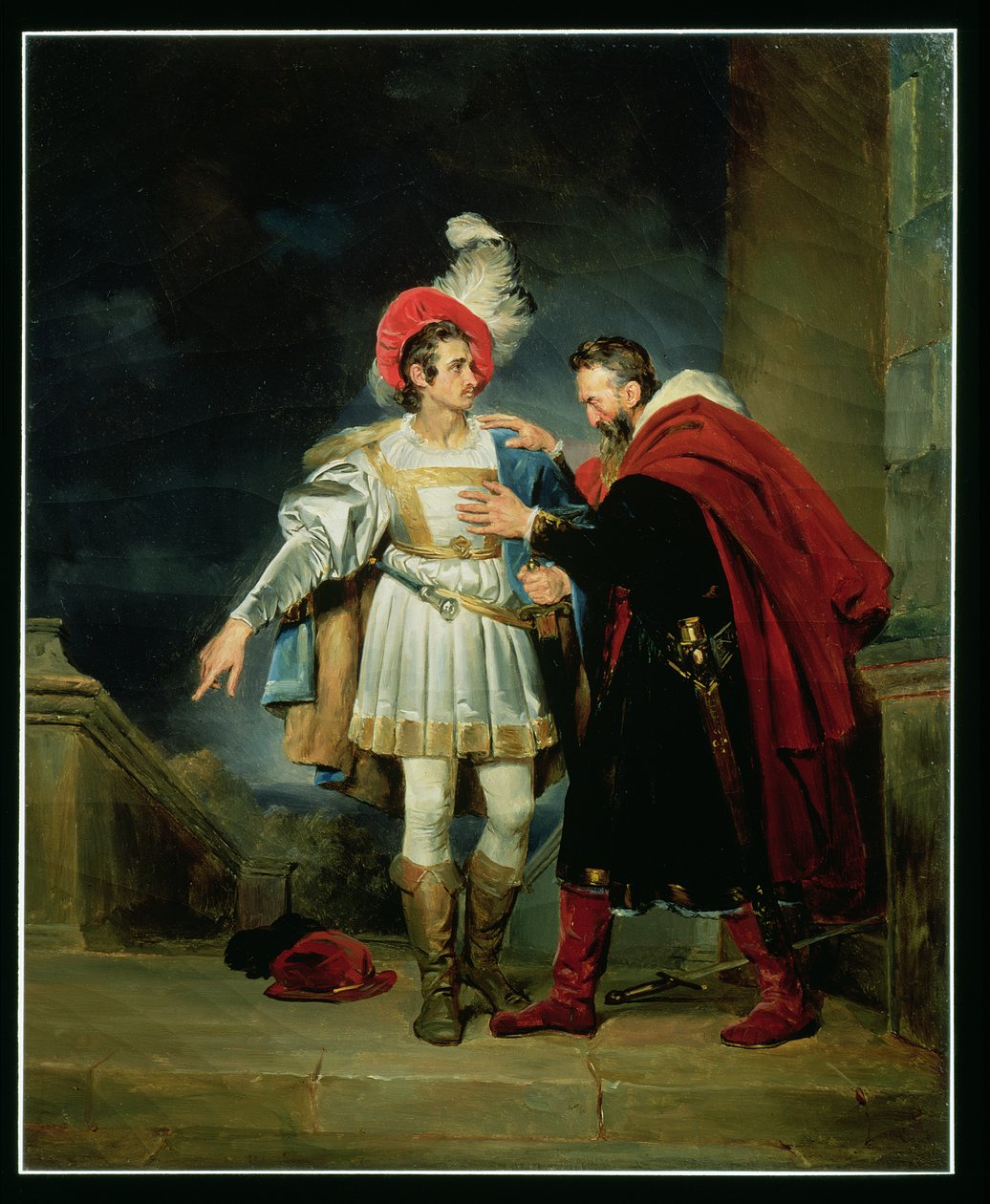 Rodrigo de Vivar, El Cid (ca 1043-99) och hans far, Don Diego, ca 1827 av Alexandre Evariste Fragonard