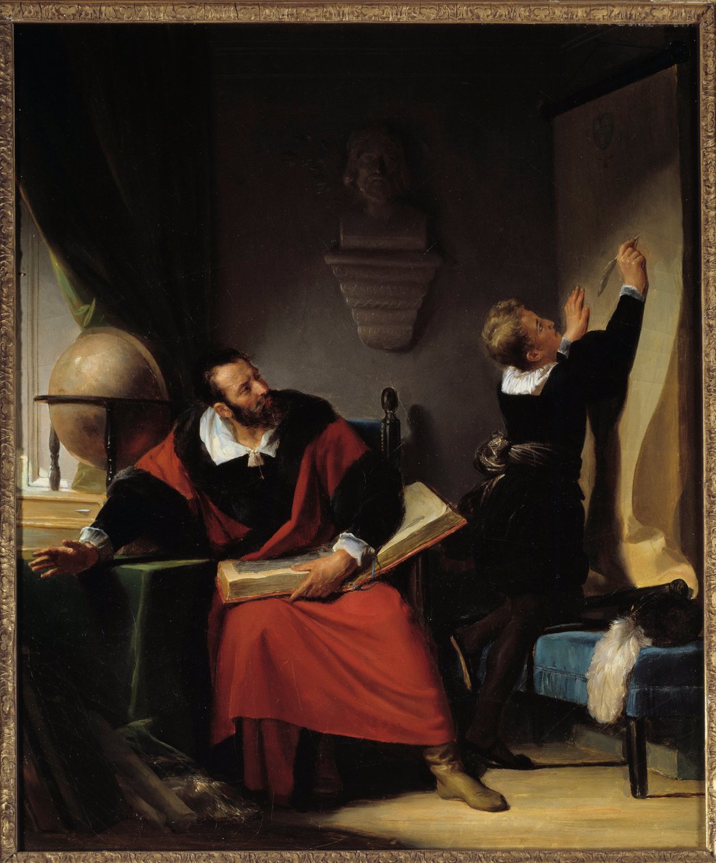 Henrik IV:s föreläsning (1553-1610). Den framtida kungen av Frankrike med sin lärare. Målning av Alexandre-Evariste Fragonard (1780-1850), v.1822-1824. Pau, Musée du Chateau av Alexandre Evariste Fragonard
