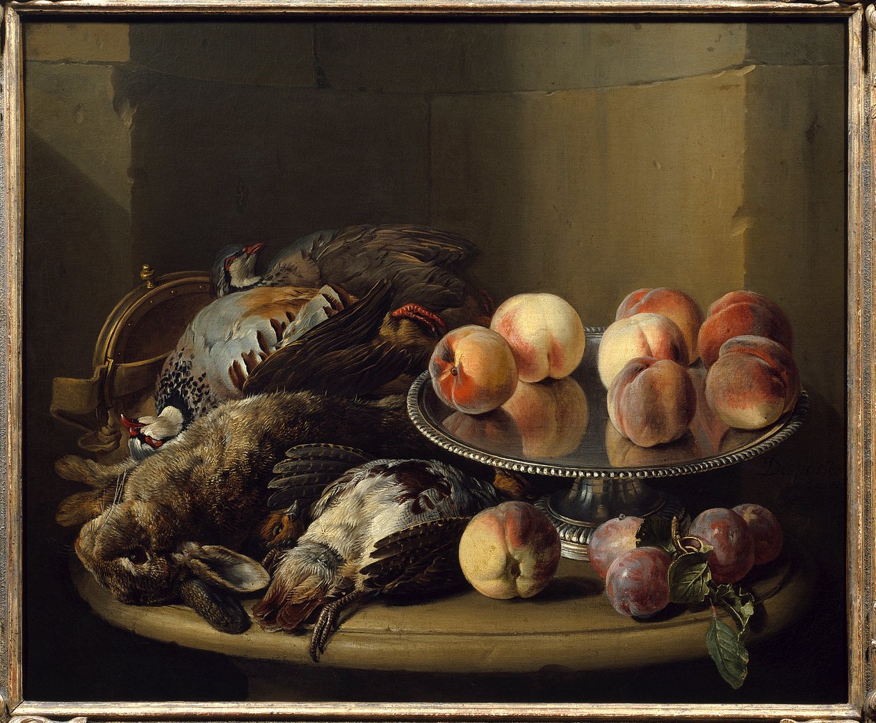 Stilleben, vilt och nålar målning av Francois Desportes (1661-1743) 1700-talets Paris, dekorativ konst av Alexandre Francois Desportes