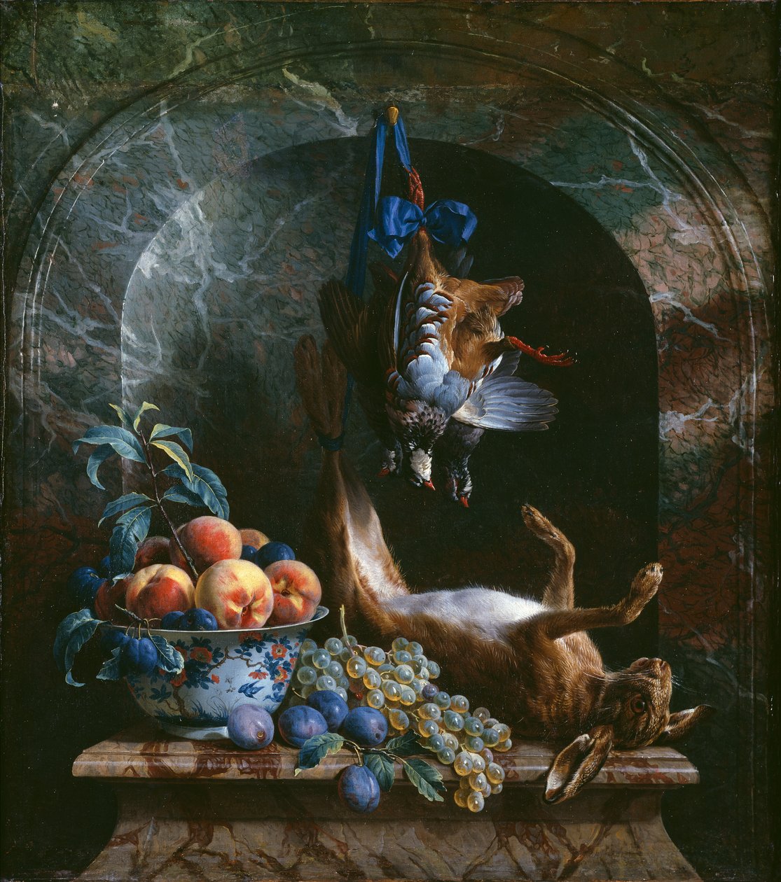Stilleben med dött spel i en marmornisch, 1706 av Alexandre Francois Desportes