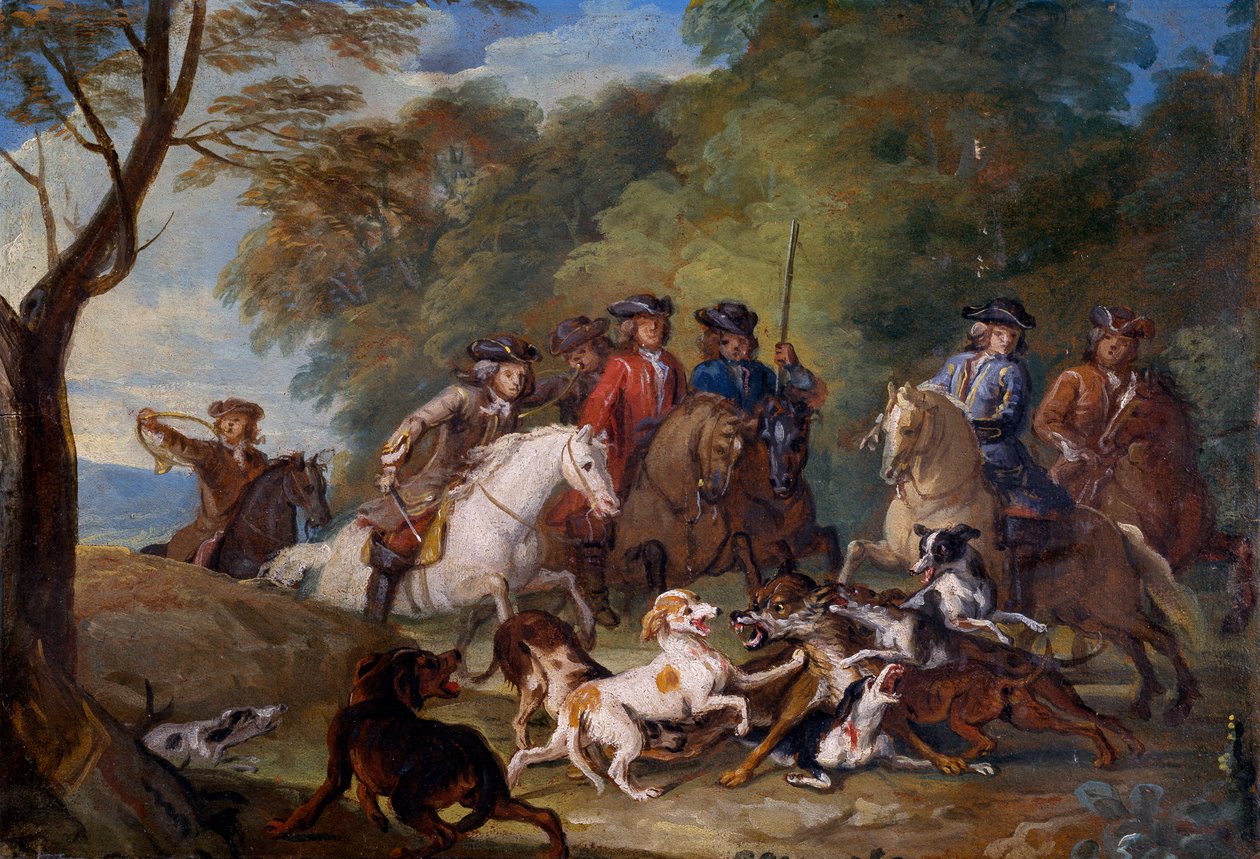 Studie för Vargjakten av Alexandre Francois Desportes