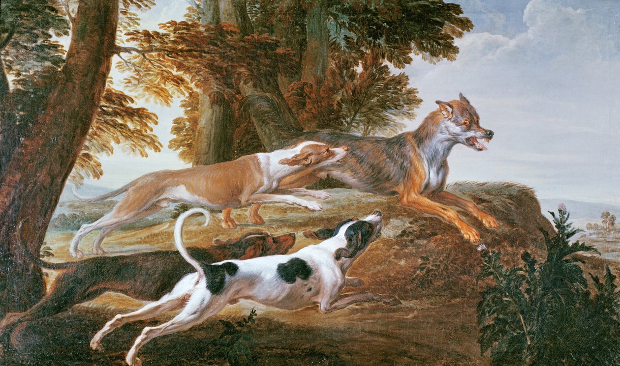 Vargjakten, ca 1720 av Alexandre Francois Desportes