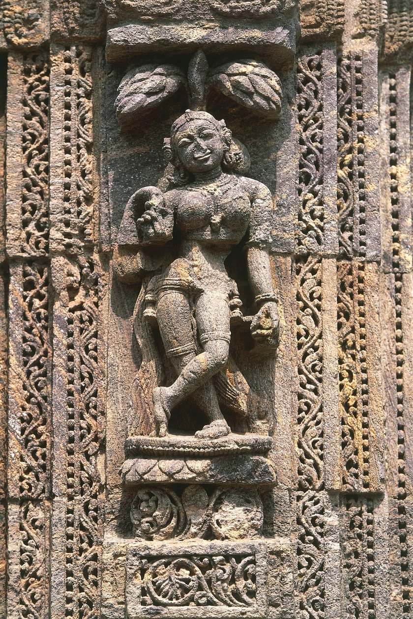 Dansare, relief i danshallen (Nata Mandir), Solens tempel (UNESCOs världsarvslista av Nicolas Toussaint Charlet