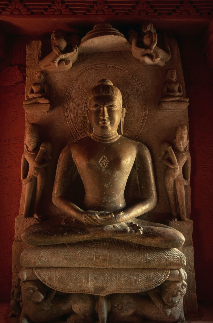 Tirthankara-staty, Jain-templet nr 24, Deogarh, Uttar Pradesh, Indien, 800-1600-talet. av Nicolas Toussaint Charlet