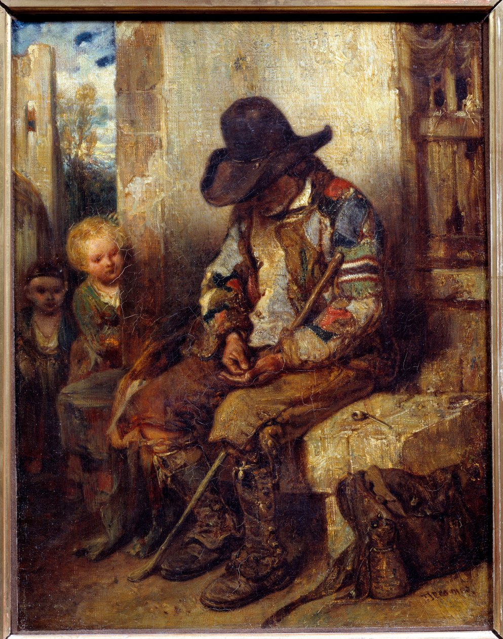 En tiggare med sitt recept Målning av Alexandre Gabriel Decamps (1803-1860) 1833 Sön. 0,41x0,32 m av Alexandre Gabriel Decamps