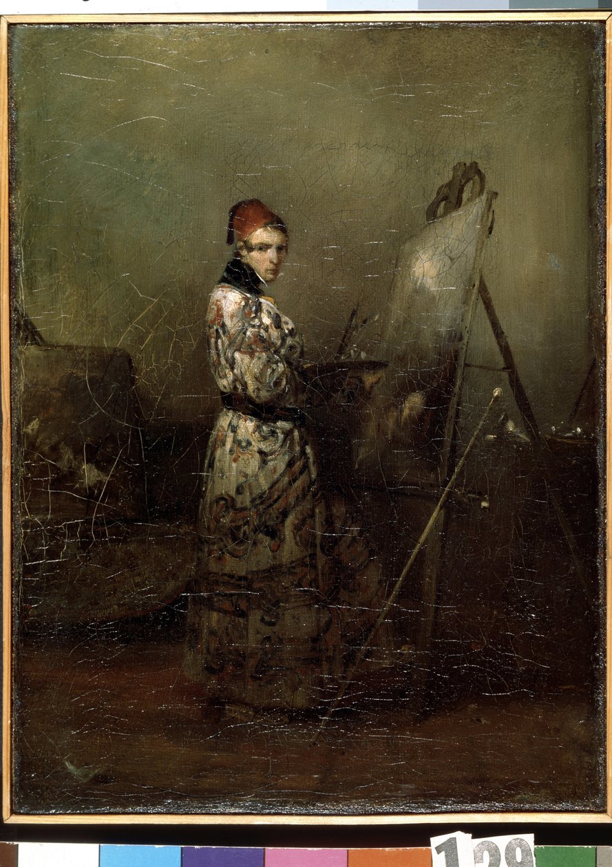 ""Autoporträtt"" (självporträtt) Målning av Alexandre Gabriel Decamps (1803-1860) 1830 Eremitagemuseet, Sankt Petersburg av Alexandre Gabriel Decamps