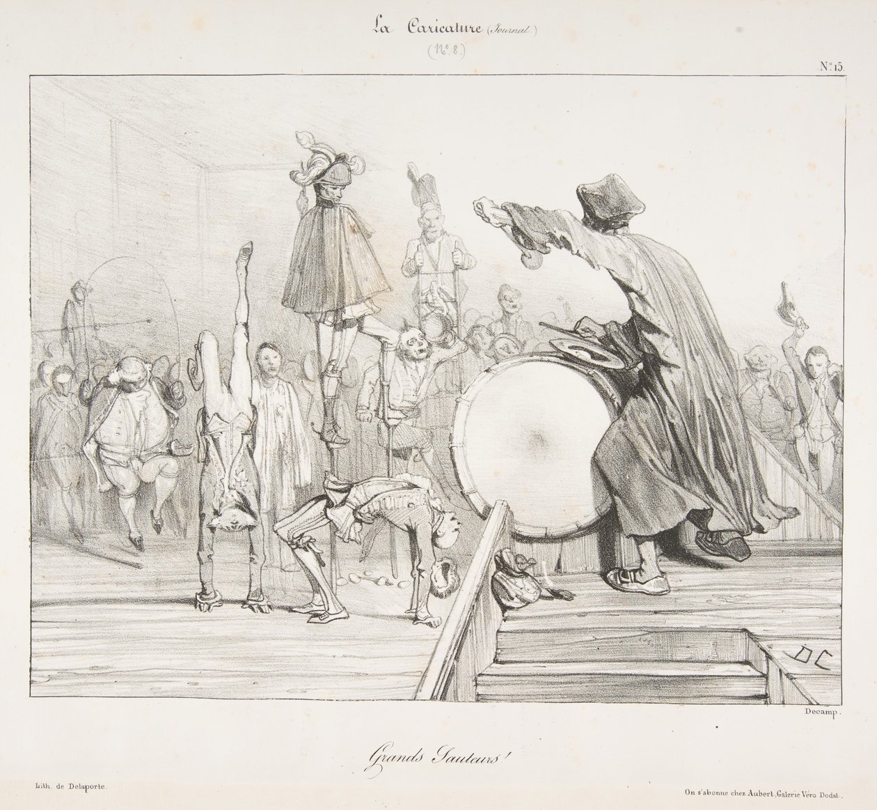 Great Jumpers!, från La Caricature, 1823-60. av Alexandre Gabriel Decamps