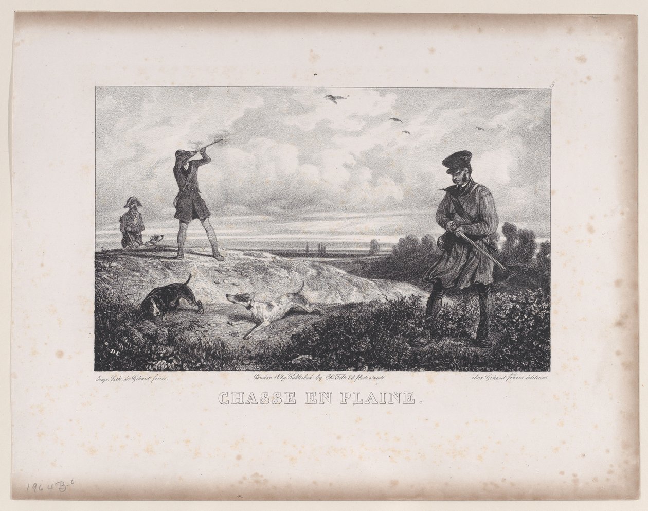 Hunting in the Field, från serien Hunting Scenes, 1829. av Alexandre Gabriel Decamps