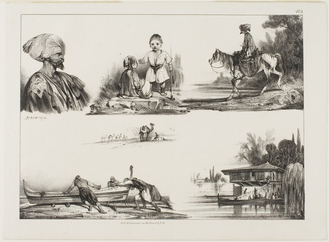 Skissblad, nr 3 av Alexandre Gabriel Decamps