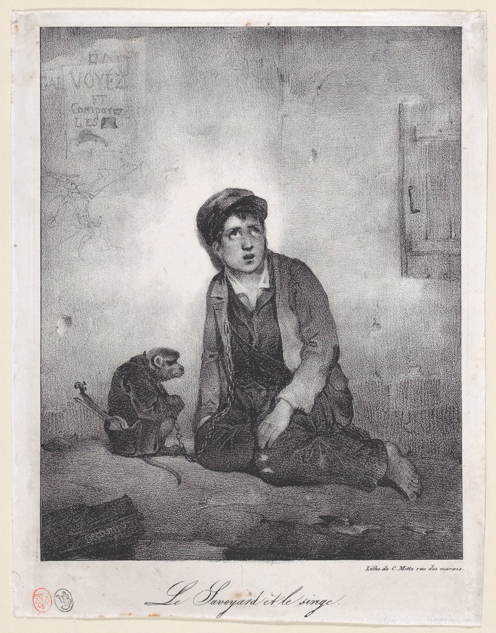Pojken från Savoyen och hans apa, 1823. av Alexandre Gabriel Decamps