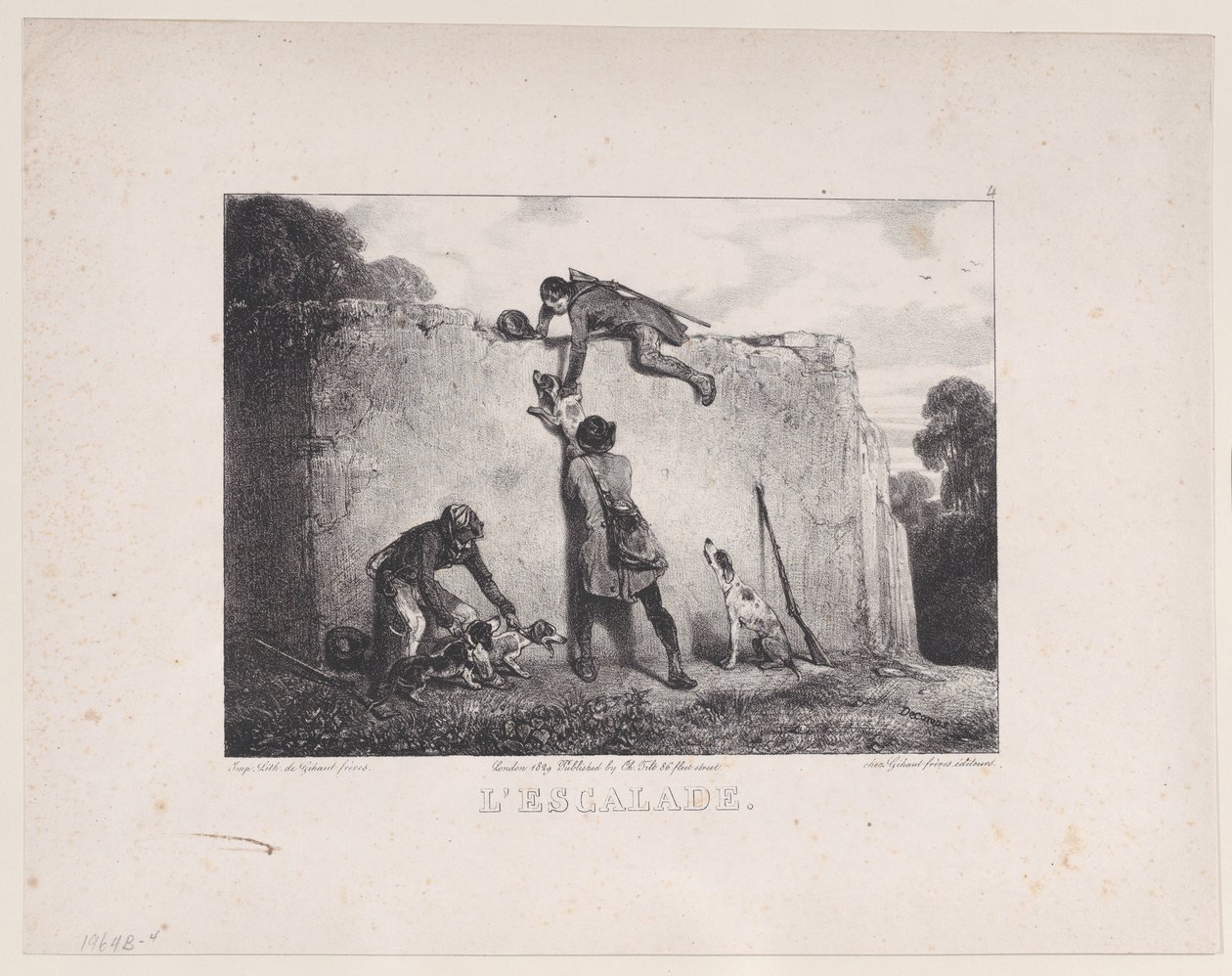 The Climb, från serien Hunting Scenes, 1829. av Alexandre Gabriel Decamps