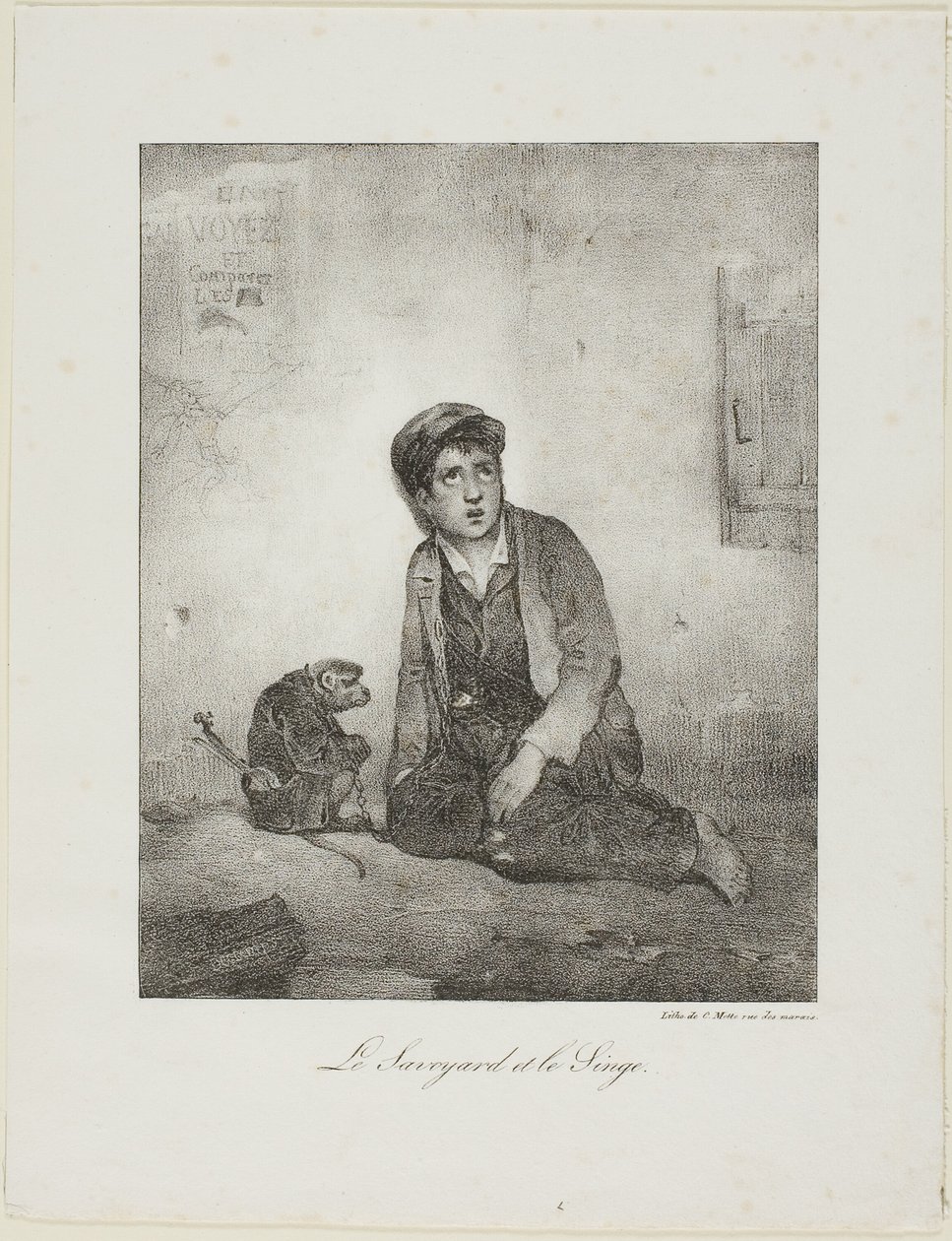 Savoyarden och apan av Alexandre Gabriel Decamps