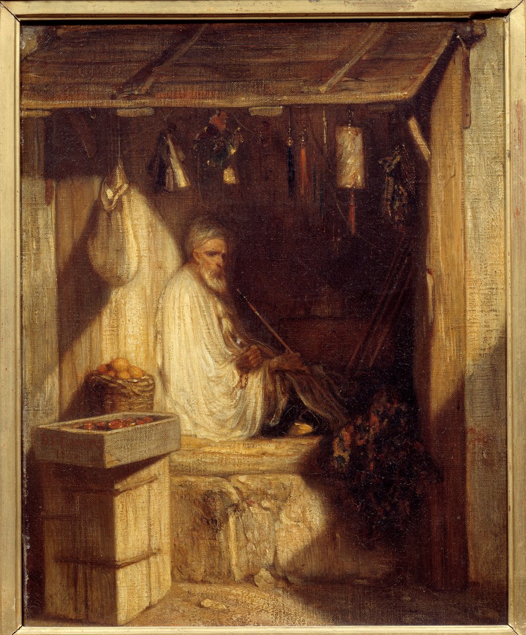 Turkisk köpman röker i sin butik Målning av Alexandre Gabriel Decamps (1803-1860) 1844 Sön. 0,36x0,28 m Paris, musee d