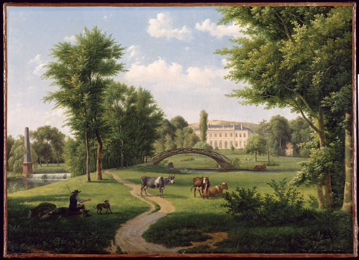 Utsikt över Chateau de Villiers-Saint-Paul, nära Senlis av Alexandre Hyacinthe Dunouy