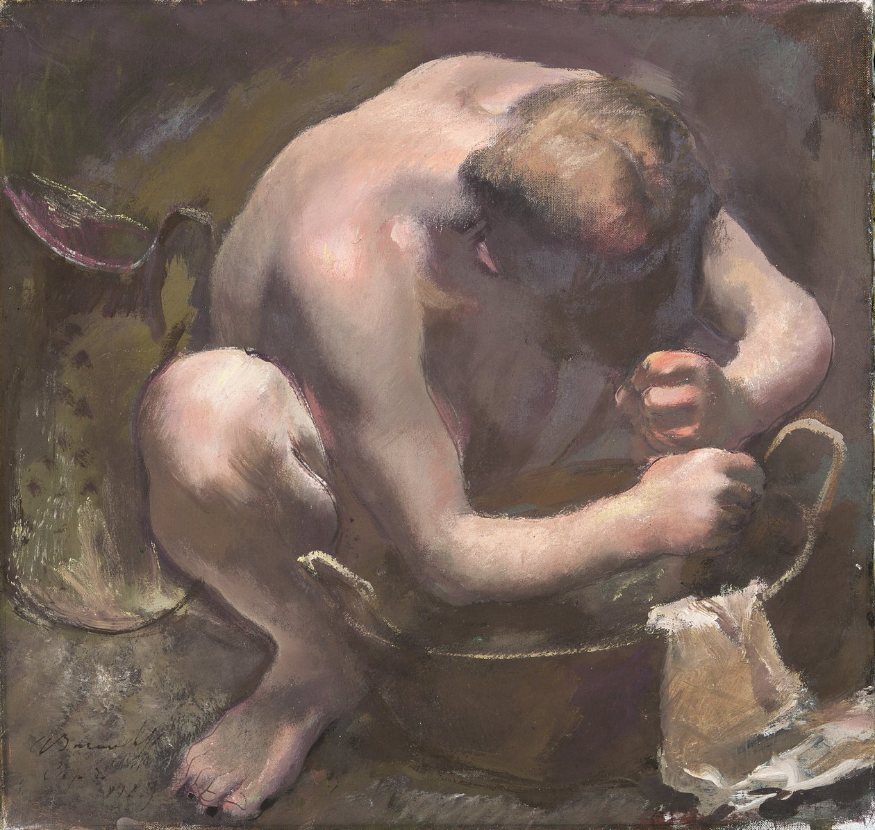 Model Washing her Hair, 1929 (tempera på duk) av Alexandre Jacovleff