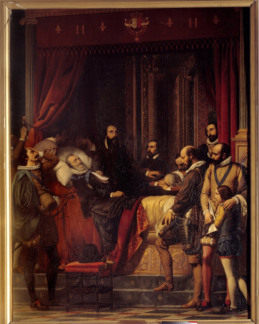 Döden av kungen av Frankrike Henry IV (1553-1610), hans kropp är utställd på Louvren målning av Alexandre Hesse (1806-1879) av Alexandre Jean Baptiste Hesse