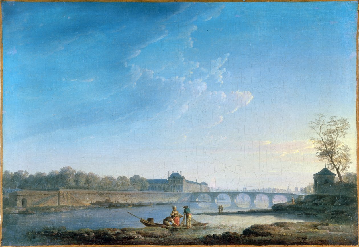 The Quay of the Tuileries and the Pont Royal, c.1780 (olja på duk) av Alexandre Jean Noel