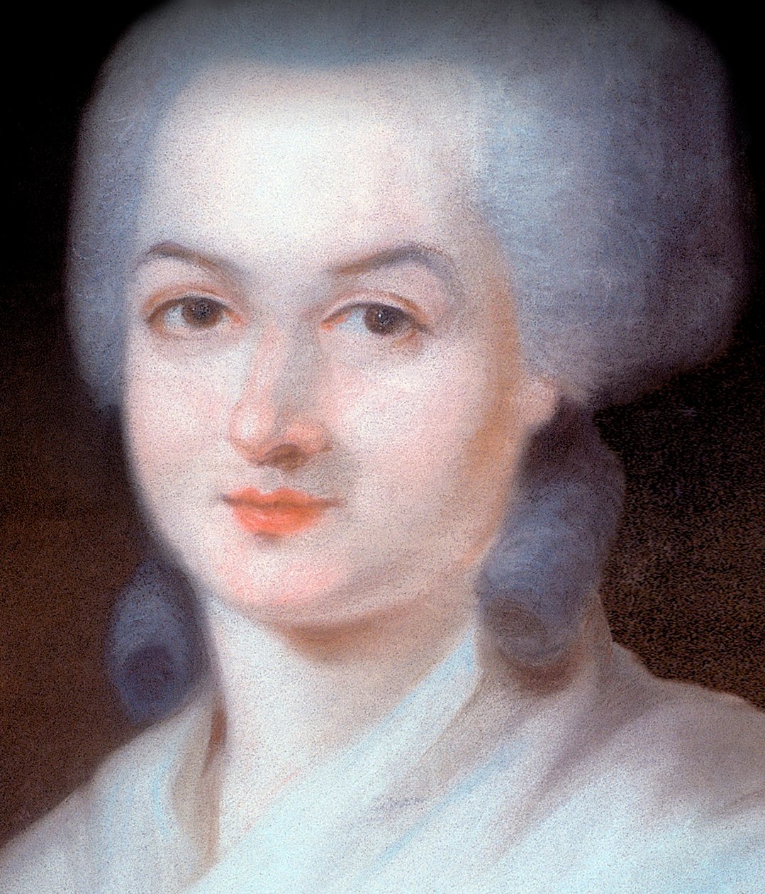 Detalj av porträttet av Olympe de Gouges (Detalj) (Marie Gouze, kallad Olympe de Gouges av Alexandre Kucharski
