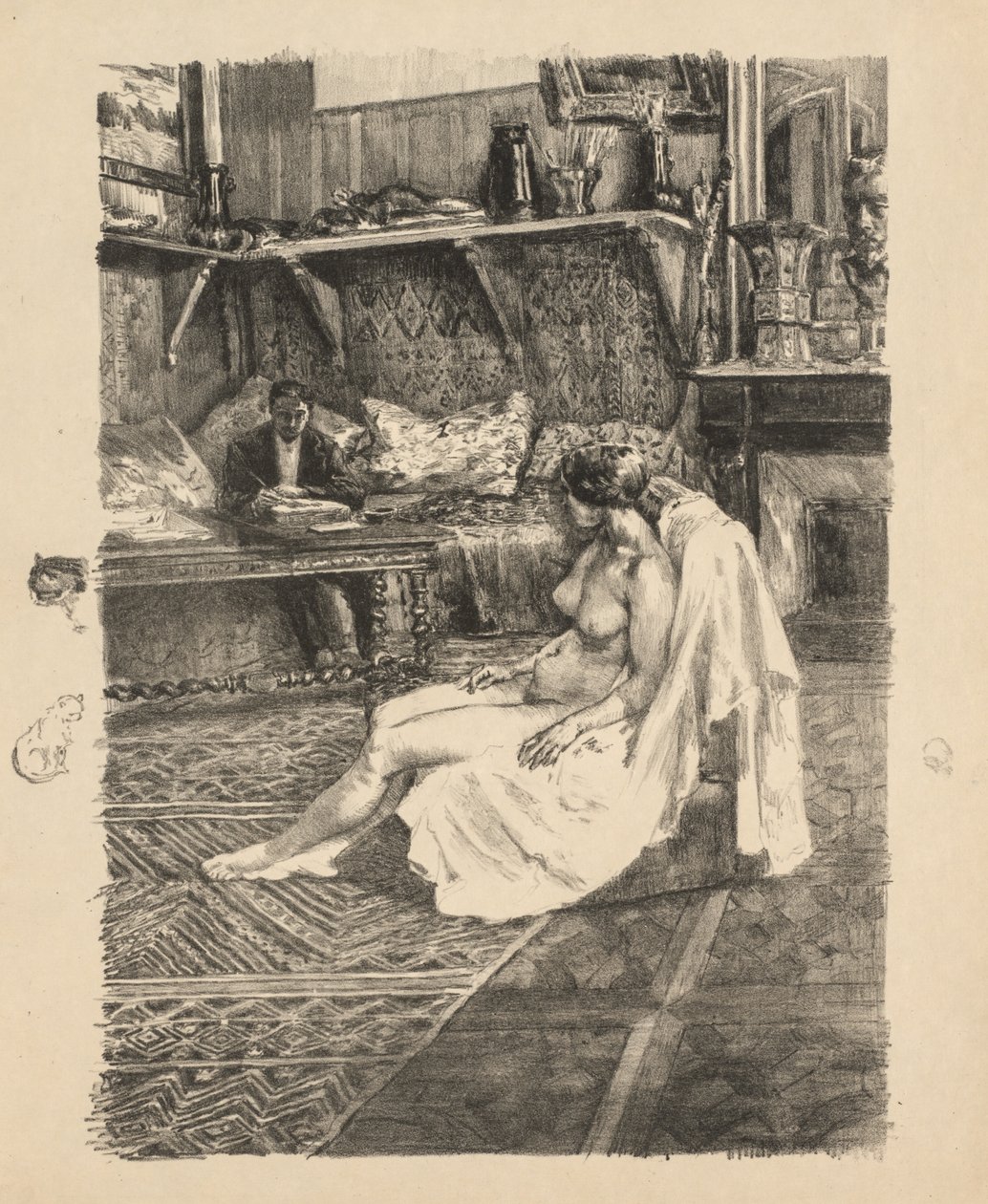 Modellsessionen Modellsessionen, c. 1895. av Alexandre Lunois