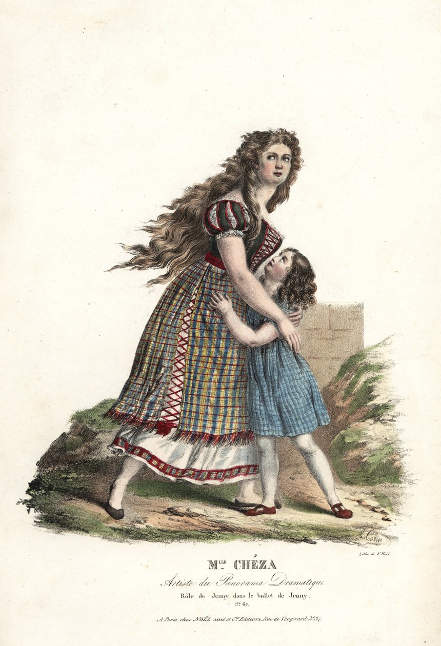 Ballerina Miss Marie Cheza som Jenny i balett-pantomimen Jenny av Jean-Louis Aumer, Panorama Dramatique av Alexandre Marie Colin