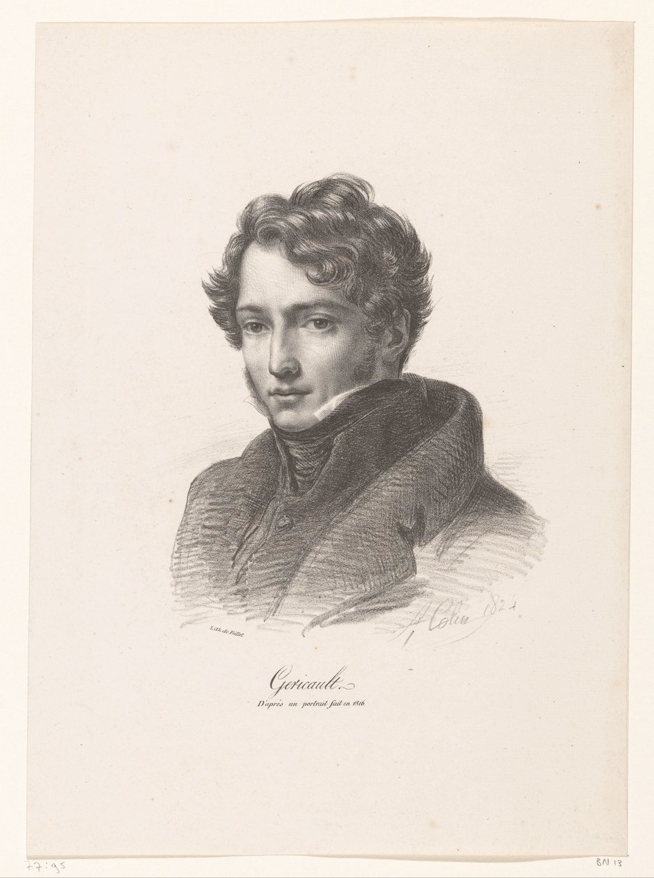 Porträtt av Théodore Géricault Gericault (titel på objekt) av Alexandre Marie Colin