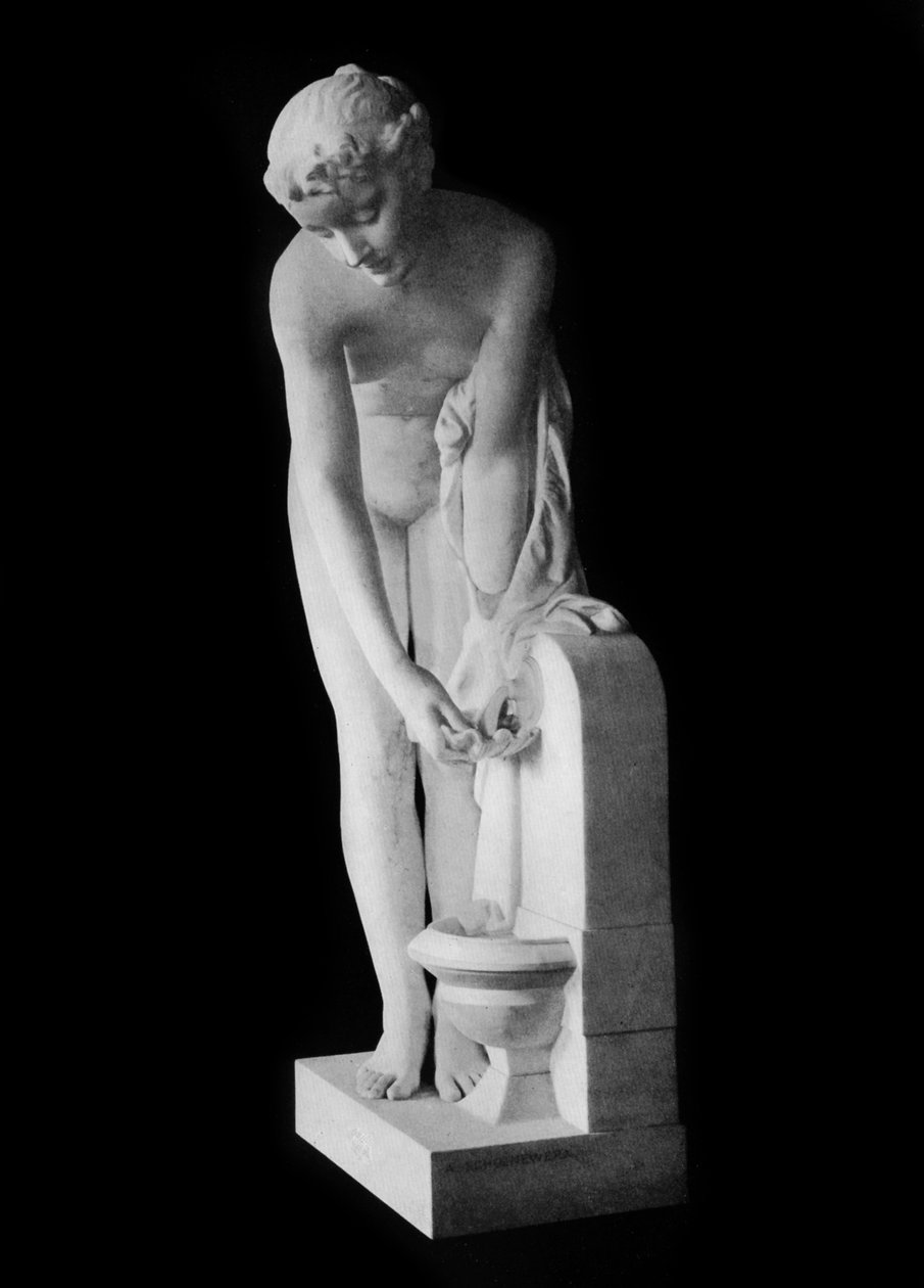 Flicka vid fontänen, 1800-talet, 1912. av Alexandre Schoenewerk