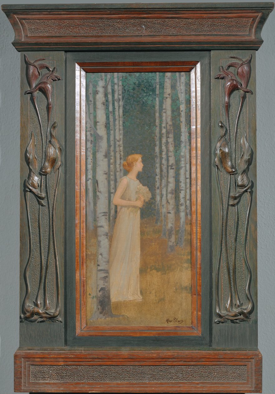 En kvinna passerar (målning på duk) av Alexandre Seon