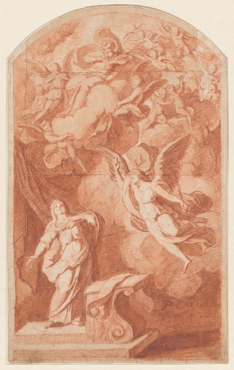 Bebådelsen, ca 1690 (rödkrita) av Alexandre Ubeleski