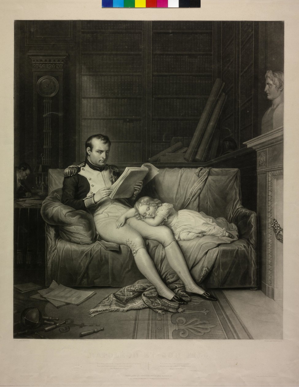 Frankrikes kejsare Napoleon I Bonaparte (mezzotint) av Alexandre Vincent Sixdeniers