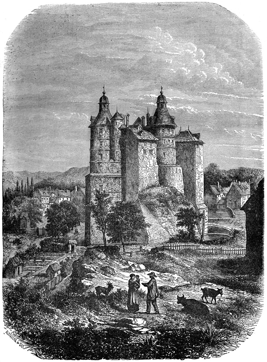 Chateau de Montbeliard Slottet i Montbeliard, Frankrike, 1882-1884 av Alexandre de Bar