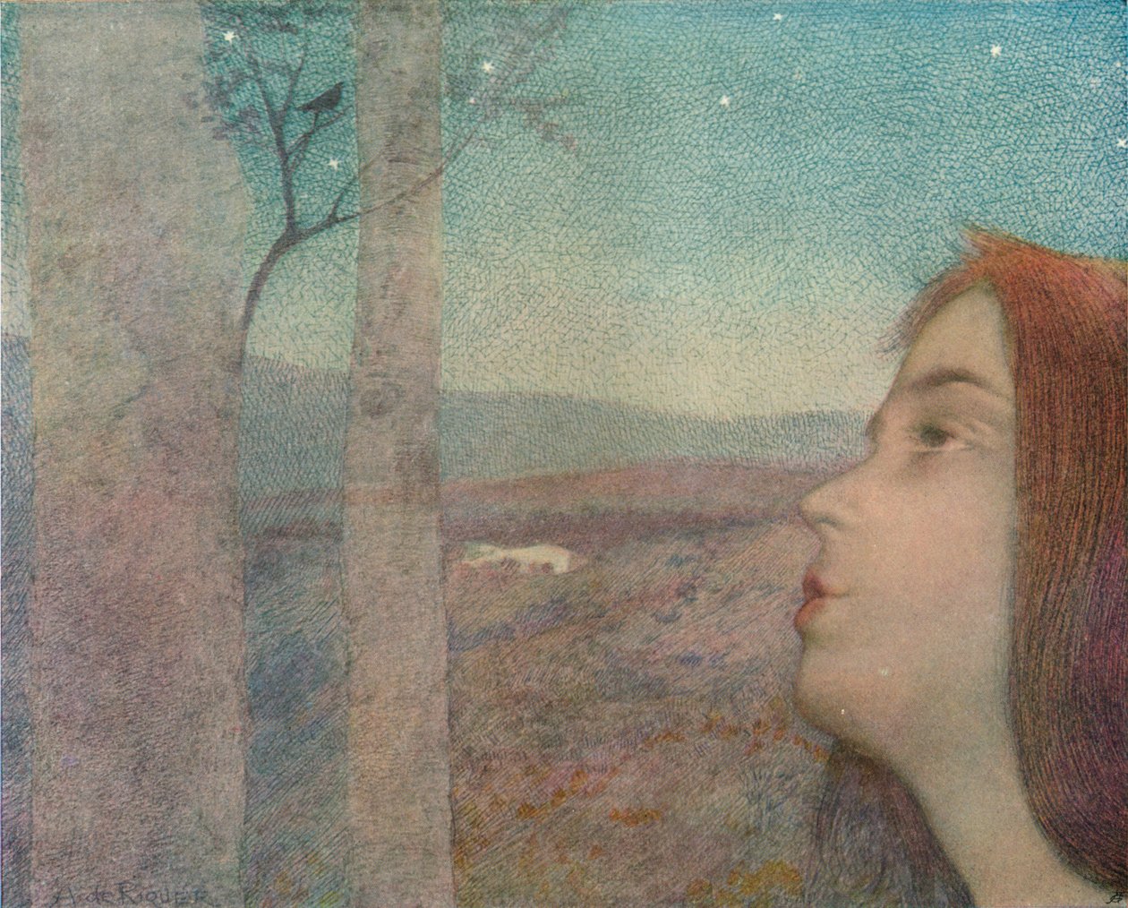 Fågelkallet, c1908 av Alexandre de Riquer