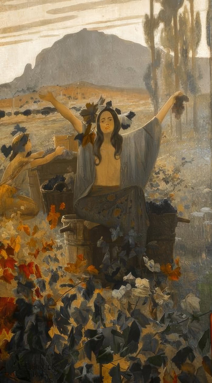 Väggmålningar (symboler), glada husmuseet i Sagrera, Terrassa. av Alexandre de Riquer