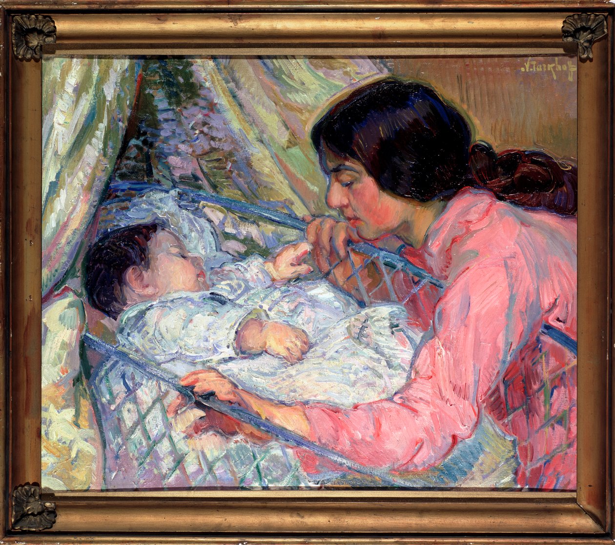At The Cradle, sent 1800 - tidigt 1900-tal av Alexandrovitch Tarkhoff