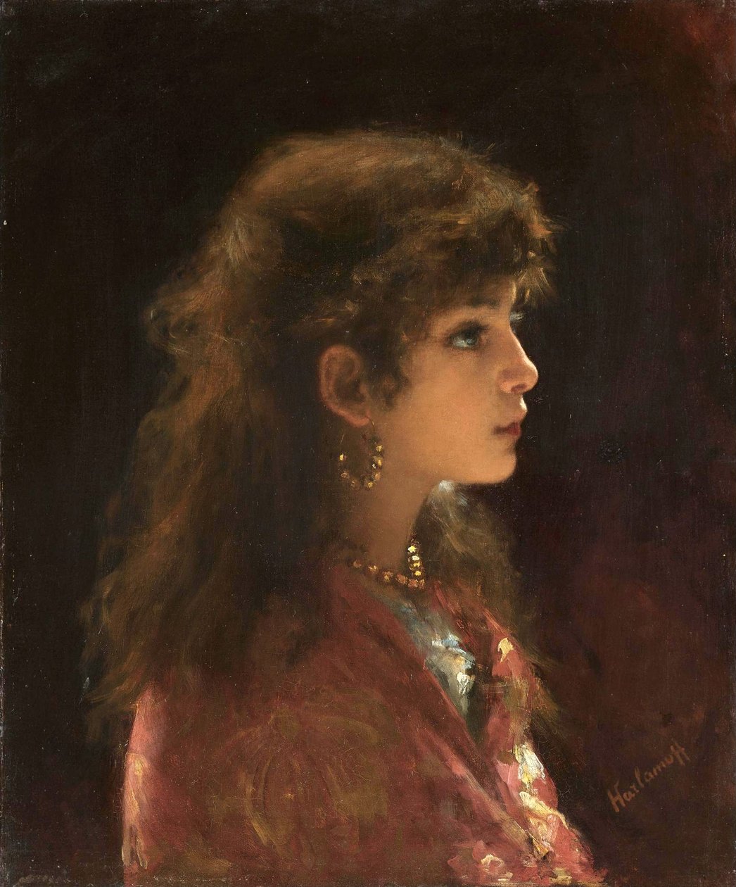  Young Girl In Profilen av Alexei Harlamov